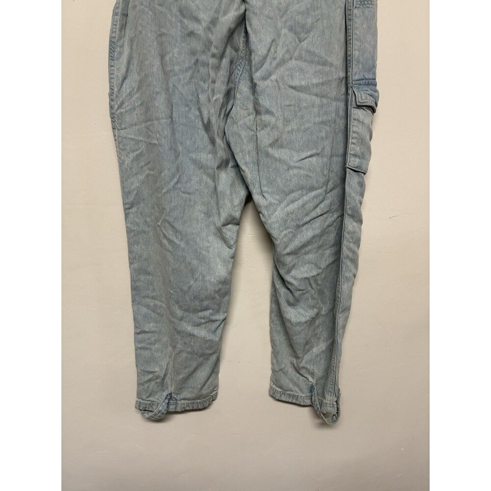 We The Free Hazel Pull On Drop Waist Harem Cargo Pocket Jeans Light Wash XL - Picture 7 of 9